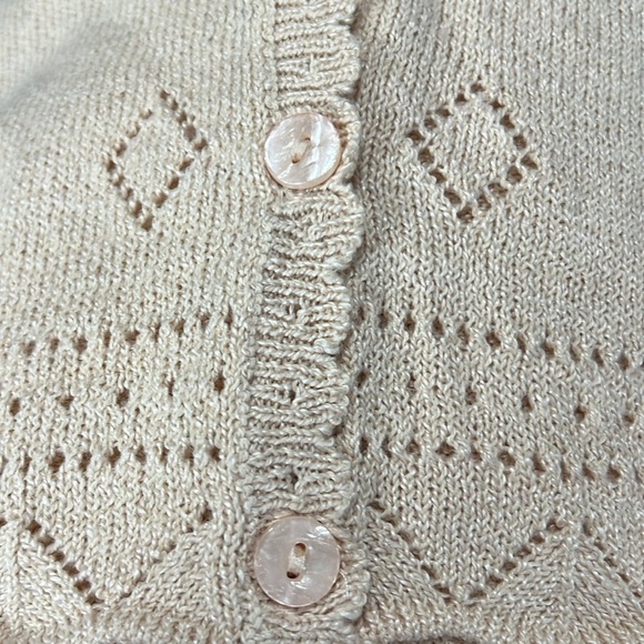 Liz Claiborne Beige Knit Button Down Cardigan Sweater Size M - Picture 5 of 8